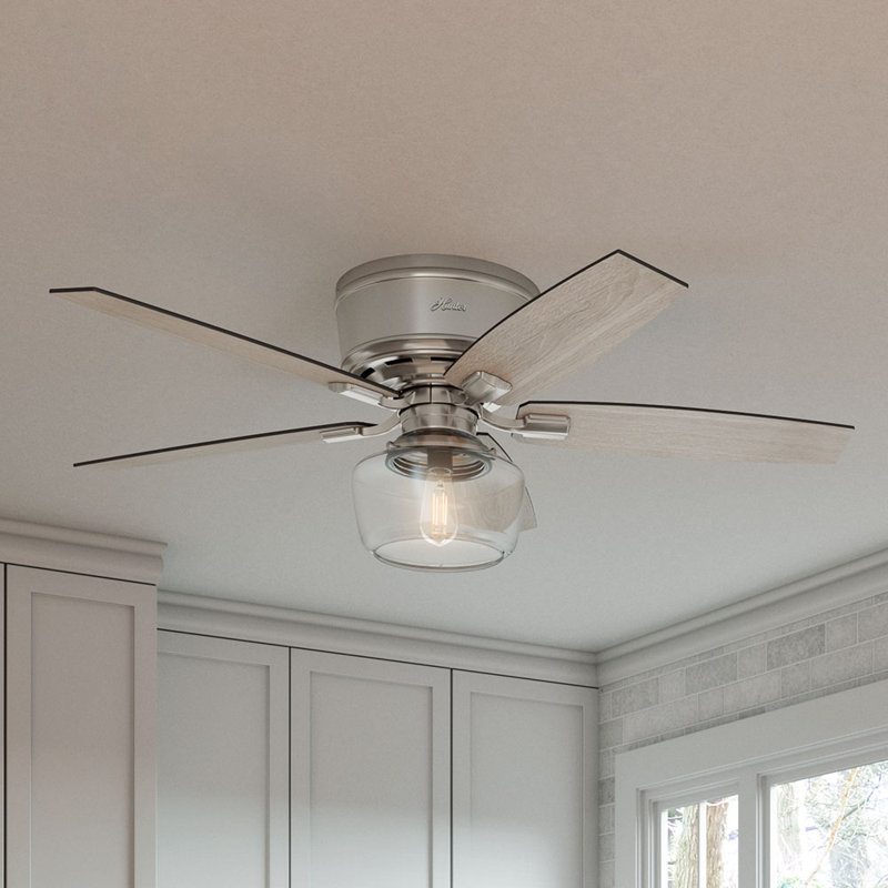 Hunter Fan 52" 5 Blade Flush Mount Ceiling Fan with Remote and